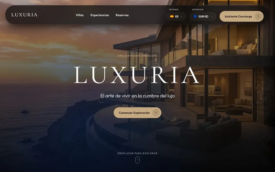 Luxuria, app web